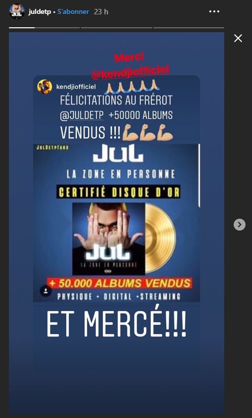 Jul Son Dernier Album La Zone En Personne Est Certifi Disque D