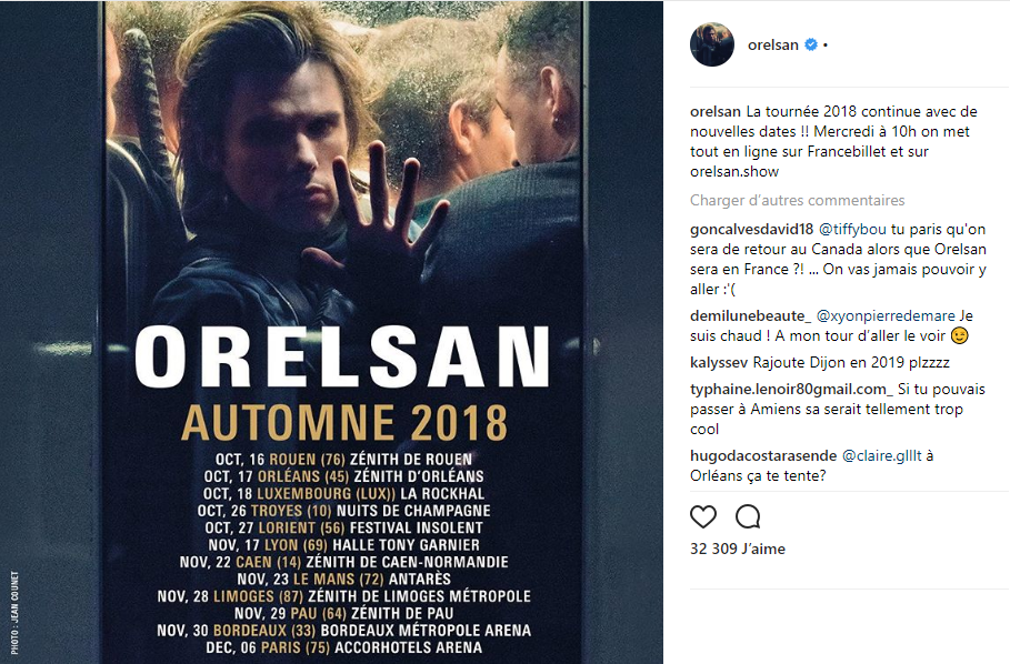 La nouvelle tournée d'Orelsan a été planifiée