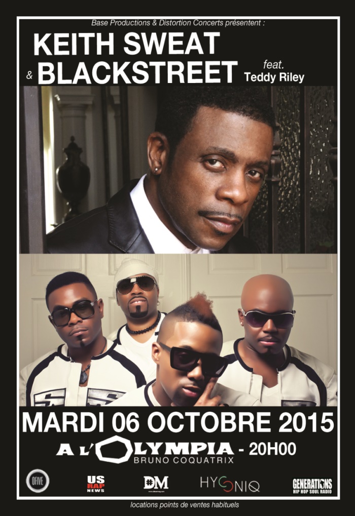 Keith Sweat, Blackstreet & Teddy Riley En Concert à L'Olympia - Agenda