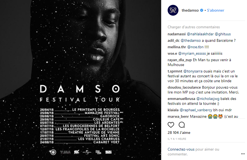 Damso Révèle Les Dates De Sa Tournée