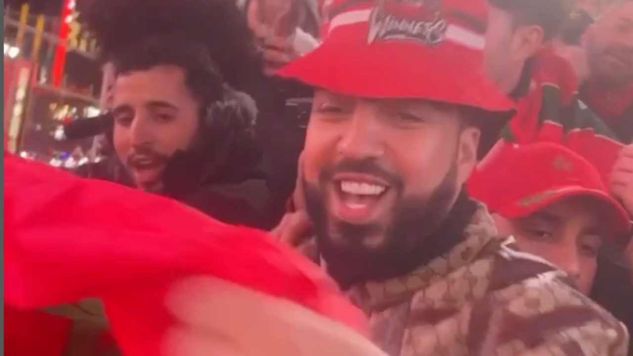 French Montana fête la qualification du Maroc à Times Square