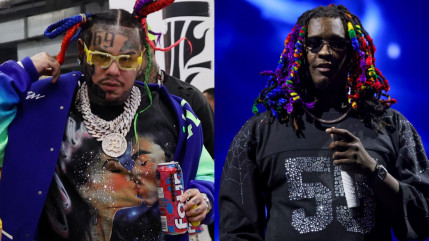 6ix9ine s'habille en jupe pour troller Young Thug qui s'est teint les cheveux couleur arc-en-ciel