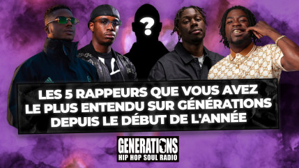 Les 5 rappeurs que vous avez le plus entendu sur Générations depuis le début de l'année